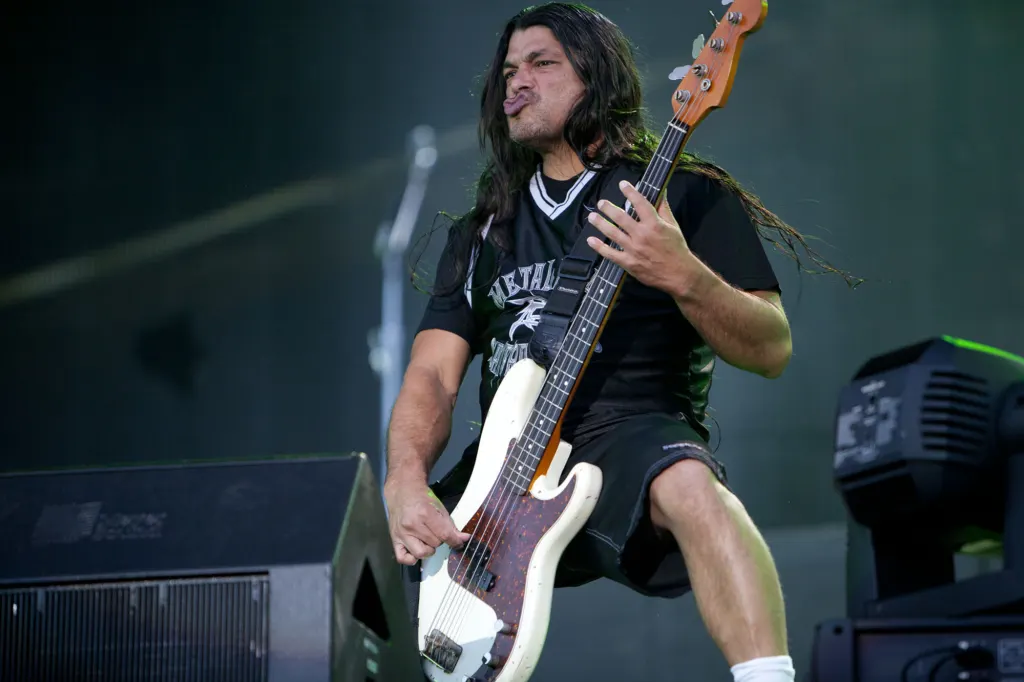 Robert Trujillo of Metallica performing at Sonisphere 2011